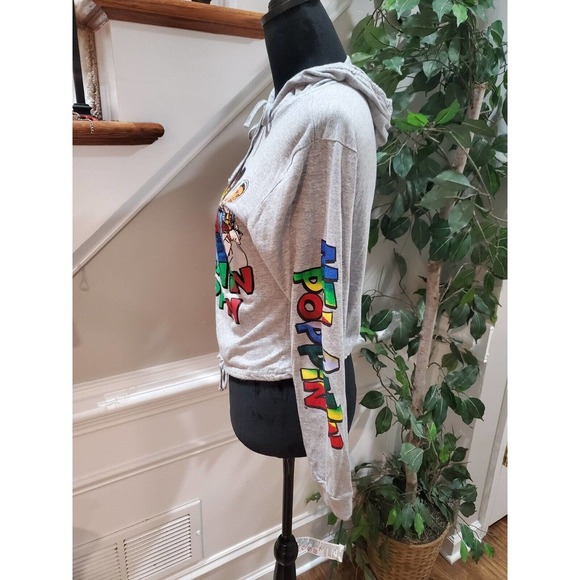 Onfire Womens Gray 100% Cotton Hooded Drawstring Long Sleeve Top Blouse Medium - Picture 5 of 14